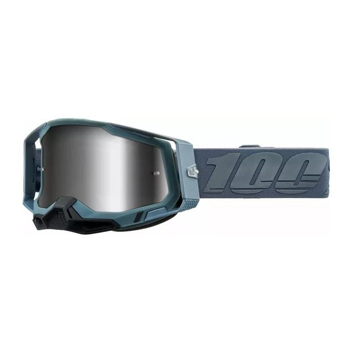 100% MX Goggles Racecraft 2 Battleship Silver Mirror